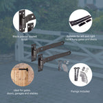 Heavy Duty Cranked Hook & Band Gate Garage Hinges - 300mm / 12