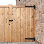 Heavy Duty Cranked Hook & Band Gate Garage Hinges - 250mm / 10