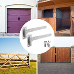 Gate Garage Hinges Cranked Hook Band Pair & Fixings - 300mm / 12