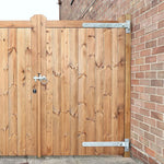 Gate Garage Hinges Cranked Hook Band Pair & Fixings - 300mm / 12