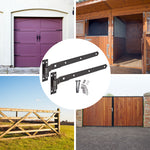 Heavy Duty Cranked Hook & Band Gate Garage Hinges - 450mm / 18
