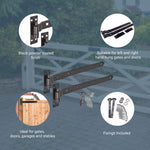 Heavy Duty Cranked Hook & Band Gate Garage Hinges - 350mm / 14