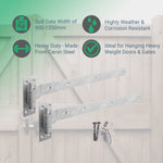 Heavy Duty Cranked Hook & Band Gate Garage Hinges - 400mm / 16
