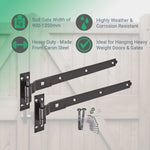 Heavy Duty Cranked Hook & Band Gate Garage Hinges - 450mm / 18