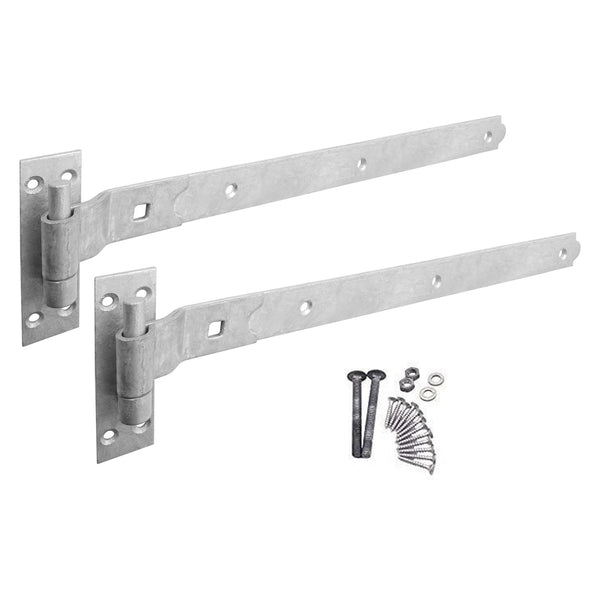 Heavy Duty Cranked Hook & Band Gate Garage Hinges - 400mm / 16