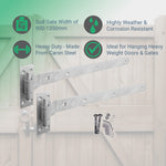 Heavy Duty Cranked Hook & Band Gate Garage Hinges - 450mm / 18