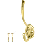 Hat and Coat Hook - 142mm - Polished Brass - tradefit - 1