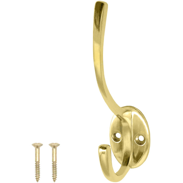 Hat and Coat Hook - 142mm - Polished Brass - tradefit - Featured Image