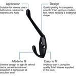 Hat & Coat Hook - Matt Black - Pack of 4 - tradefit - 2