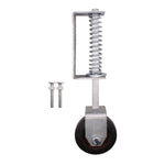 Heavy Duty Spring Loaded Gate Garage Door Wheel on Castor - 102mm - 138kg Load - Galvanised - tradefit - 1