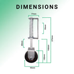 Heavy Duty Spring Loaded Gate Garage Door Wheel on Castor - 102mm - 138kg Load - Galvanised - tradefit - 2