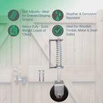 Heavy Duty Spring Loaded Gate Garage Door Wheel on Castor - 102mm - 138kg Load - Galvanised - tradefit - 3