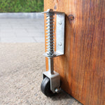 Heavy Duty Spring Loaded Gate Garage Door Wheel on Castor - 102mm - 138kg Load - Galvanised - tradefit - 5