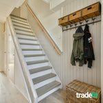 Handrail Kit Wooden / Timber Effect - Interior Use - 3600mm - Red Oak Effect / Brushed Silver - tradefit - 5