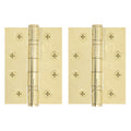 PVD Brass Fire Door Hinges - 4 Inch/102mm - Grade 13 Steel Ball Bearing - Pack 2