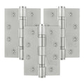Fire Door Hinges - Ball Bearing - CE FD30/60 - 4 Inch/102mm - Grade 13 Max Door 120kg - Pack 3 - Satin Stainless Steel