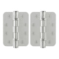 Satin Stainless Fire Door Hinges - 4 Inch/102mm - Grade 13 Steel Ball Bearing - Pack 2 - Radius