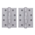 Fire Door Hinges - Ball Bearing - CE FD30/60 - 4 Inch/102mm - Grade 13 Max Door 120kg - Pack 2 - Satin Stainless Steel
