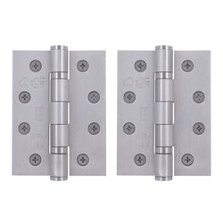Satin Stainless Fire Door Hinges - 4 Inch/102mm - Grade 13 Steel Ball Bearing - Pack 2 - tradefit