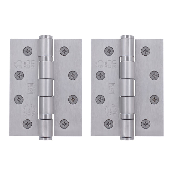 Satin Stainless Fire Door Hinges - 4 Inch/102mm - Grade 13 Steel Ball Bearing - Pack 2 - tradefit - Featured Image