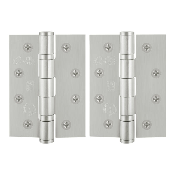 Fire Door Hinges - Ball Bearing - CE FD30/60 - 4 Inch/102mm - Grade 13 Max Door 120kg - Pack 2 - Satin Stainless Steel - tradefit - Featured Image