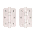 Stainless Ball Bearing Fire Door Hinges Grade 7 - 76x50x2mm - Radius Corners - Polished - Pair Including Screws