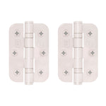 Stainless Ball Bearing Fire Door Hinges Grade 7 - 76x50x2mm - Radius Corners - Polished - Pair Including Screws - tradefit - 1