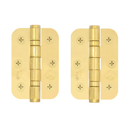 PVD Brass Fire Door Hinges - 3 Inch/76mm - Grade 7 Steel Ball Bearing - Pack 2 - Radius - tradefit
