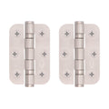 Satin Stainless Fire Door Hinges - 3 Inch/76mm - Grade 7 Steel Ball Bearing - Pack 2 - Radius