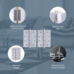 Door Hinges Grade 7 Stainless Steel Washered - 101.6x76.2x2.0mm - Polished Stainless - tradefit - 3
