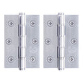 Door Hinges Grade 7 Stainless Steel Washered - 76x50.8x2mm - Polished Stainless