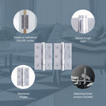 Door Hinges Grade 7 Stainless Steel Washered - 76x50.8x2mm - Polished Stainless - tradefit - 3
