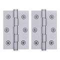 Door Hinges Grade 7 Stainless Steel Washered - 76x50.8x2mm - Satin Stainless