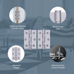 Door Hinges Grade 7 Stainless Steel Washered - 76x50.8x2mm - Satin Stainless - Case of 40 - tradefit - 3