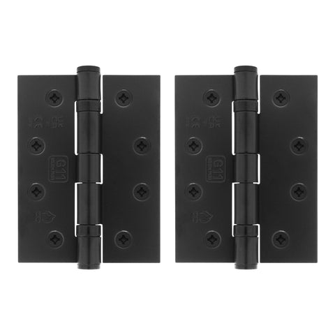 Black Fire Door Hinges – 4 Inch/102mm – Grade 11 Steel Ball Bearing – Pack 2 - tradefit