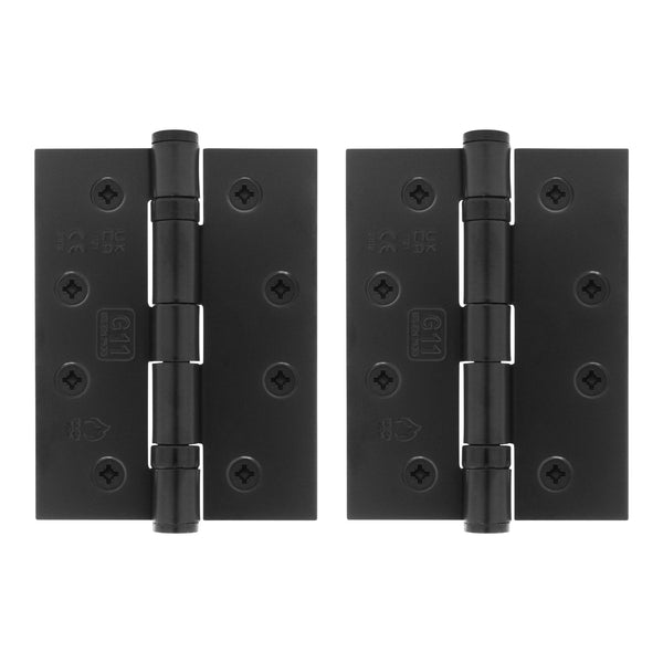 Black Fire Door Hinges – 4 Inch/102mm – Grade 11 Steel Ball Bearing – Pack 2 - tradefit - Featured Image