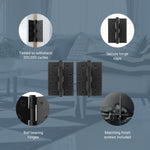 Black Fire Door Hinges – 4 Inch/102mm – Grade 11 Steel Ball Bearing – Pack 2 - tradefit - 6