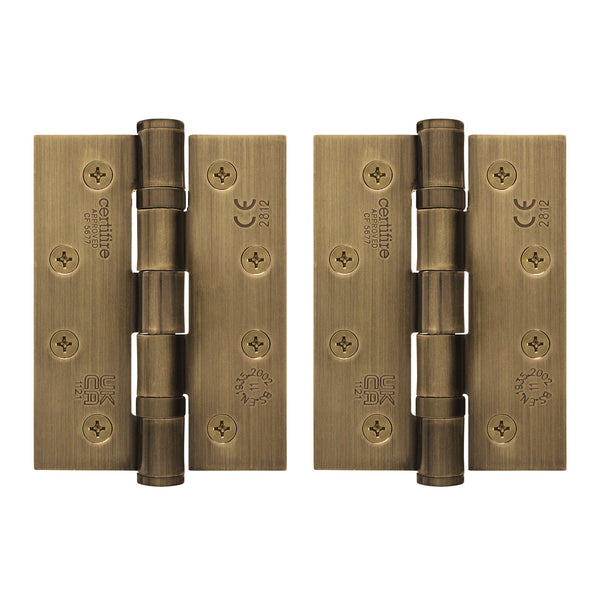 Florentine Bronze Fire Door Hinges – 4 Inch/102mm – Grade 11 Steel Ball Bearing – Pack 2 - tradefit - Featured Image