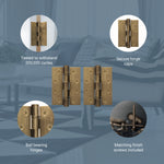Florentine Bronze Fire Door Hinges – 4 Inch/102mm – Grade 11 Steel Ball Bearing – Pack 2 - tradefit - 6
