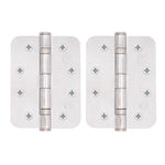 Polished Chrome Fire Door Hinges – 4 Inch/102mm – Grade 11 Steel Ball Bearing – Pack 2 - Radius - tradefit - 1