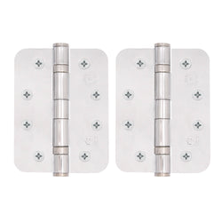 Polished Chrome Fire Door Hinges – 4 Inch/102mm – Grade 11 Steel Ball Bearing – Pack 2 - Radius - tradefit