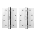 Polished Chrome Fire Door Hinges – 4 Inch/102mm – Grade 11 Steel Ball Bearing – Pack 2 - tradefit - 1
