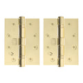 Polished Brass Fire Door Hinges – 4 Inch/102mm – Grade 11 Steel Ball Bearing – Pair