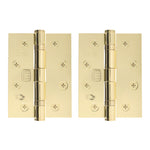 Polished Brass Fire Door Hinges – 4 Inch/102mm – Grade 11 Steel Ball Bearing – Pack 2 - tradefit - 3