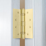 Polished Brass Fire Door Hinges – 4 Inch/102mm – Grade 11 Steel Ball Bearing – Pack 2 - tradefit - 7