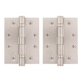 Satin Nickel Fire Door Hinges – 4 Inch/102mm – Grade 11 Steel Ball Bearing – Pair
