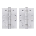Satin Chrome Fire Door Hinges – 4 Inch/102mm – Grade 11 Steel Ball Bearing – Pair