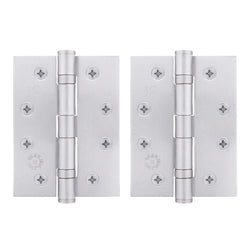 Satin Chrome Fire Door Hinges – 4 Inch/102mm – Grade 11 Steel Ball Bearing – Pack 2 - tradefit