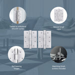 Satin Chrome Fire Door Hinges – 4 Inch/102mm – Grade 11 Steel Ball Bearing – Pack 2 - tradefit - 6