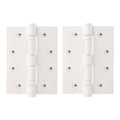 White Fire Door Hinges – 4 Inch/102mm – Grade 11 Steel Ball Bearing – Pair